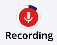 An image of the Microphone button while it’s recording