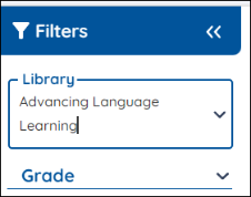 Library filters and library dropdown